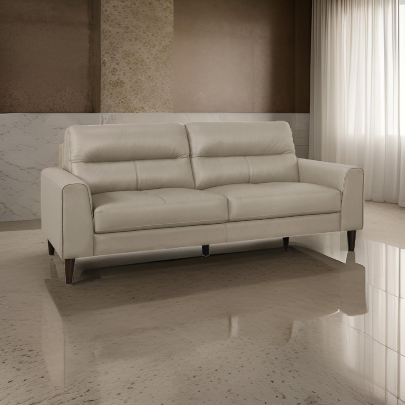Canapé en cuir végétalien Sebiha, Beige