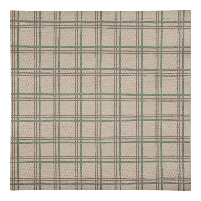 Nahia Cotton Twill Plaid Square Napkin, Brown