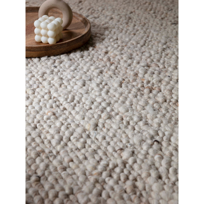 Cera Wool Hand Woven Area Rug, Rectangle 120 x 170 cm, Cream