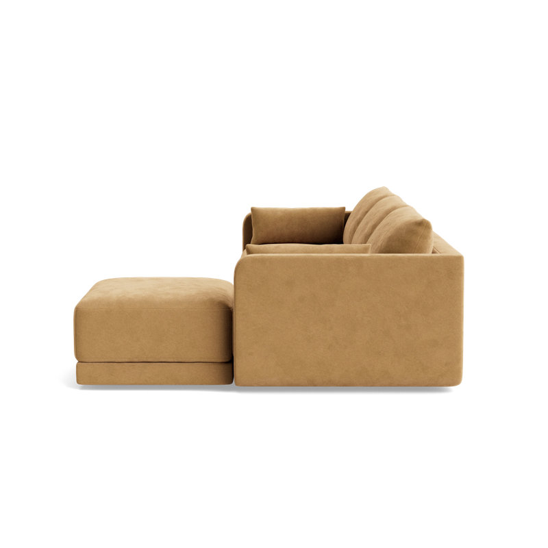 Eva Sofa With Chaise (116"), Performance Velvet - Nutmeg