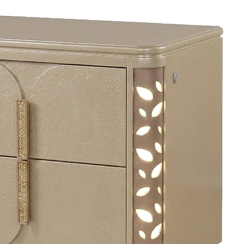 Ensemble de chambre à coucher avec panneau Celestial Glow Modern Glam, Queen