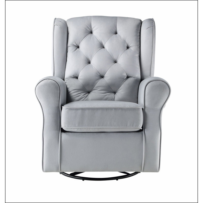 Chaise pivotante grise avec fauteuil oscillant