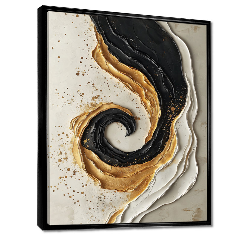 Impression sur toile encadrée Goldern, Black, Reproduction avec cadre flottant, H 44 po x l 34 po
