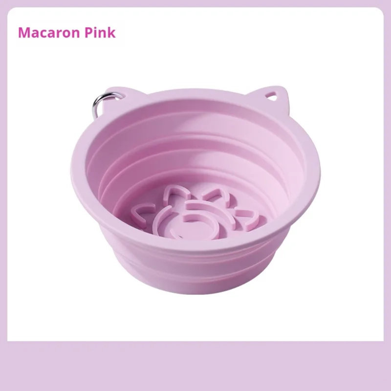 Bol pour animaux 3-en-1 pliable en silicone, Rose