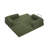 Upholstered Compression Green Corduroy Convertible Sleeper Sofa Bed - Foldable Floor Couch With No Assembly (Set of 2)-433798638-419762748