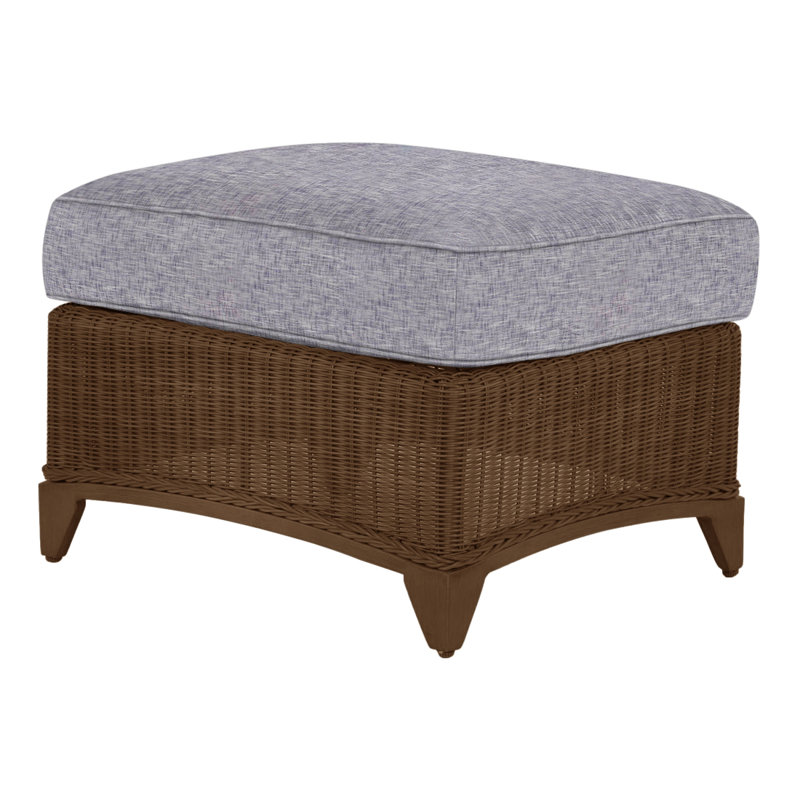 Repose-pieds Astoria - Raphia / chêne, Trépointe, Sunbrella® ‑ lin colombe, Astoria n°90 raffia / chêne