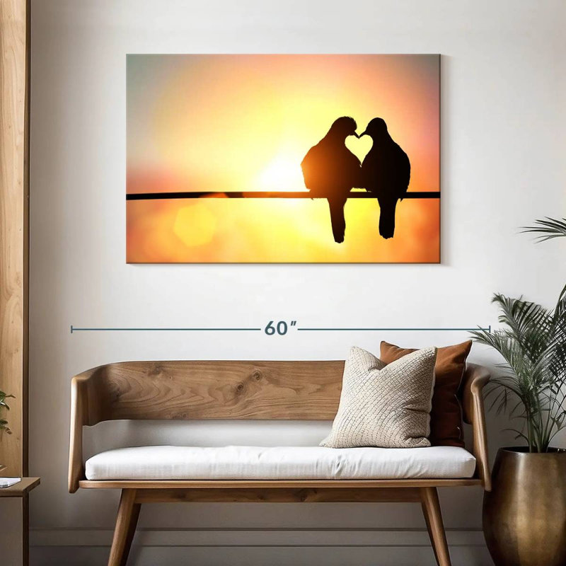 Silhouette de Hardie Love Birds, H 30 po x l 45 po