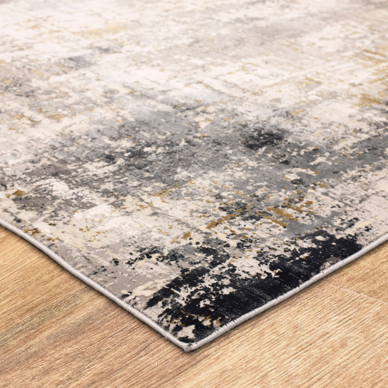 Marseille Grey Abstract Elegance Wool-Blend 2' x 3' Rug