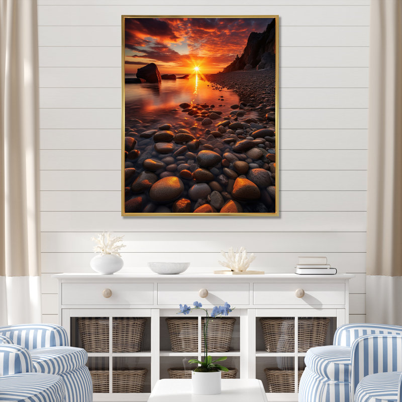 Leeanthony Beach Golden Sands XXVI sur toile, H 40 po x l 30 po x P 1,5 po, Cadre flottant doré
