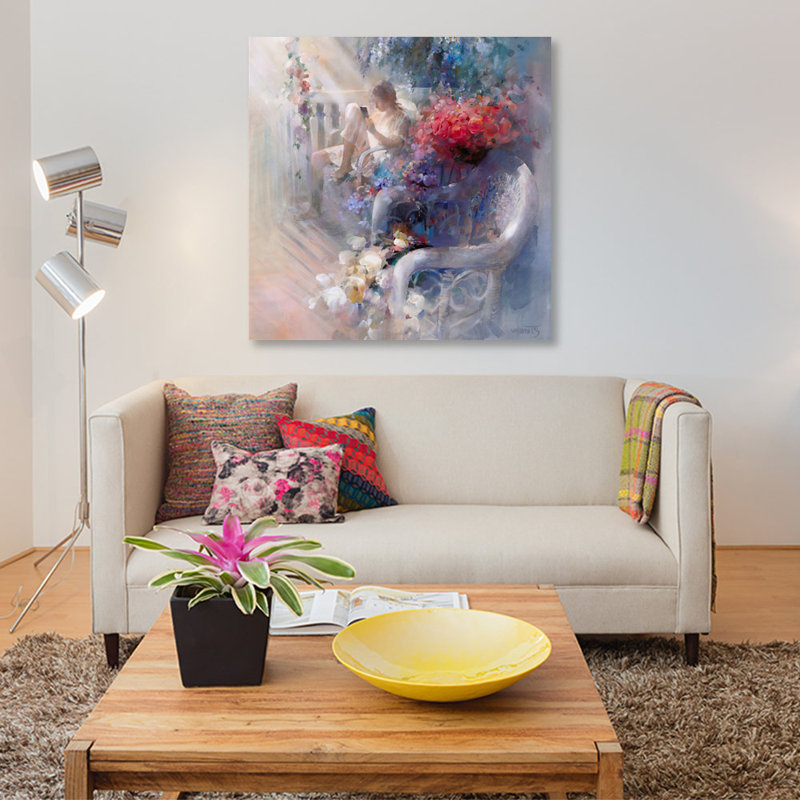 « matinée silence », impression sur toile, H 12 po x l 12 po x P 0,75 po, Pas de tapis, Toile tendue