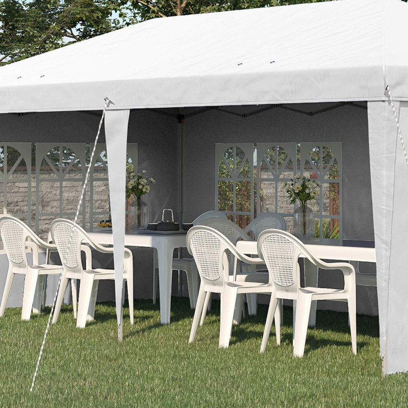 6m x 3m Steel Pop Up Canopy, White