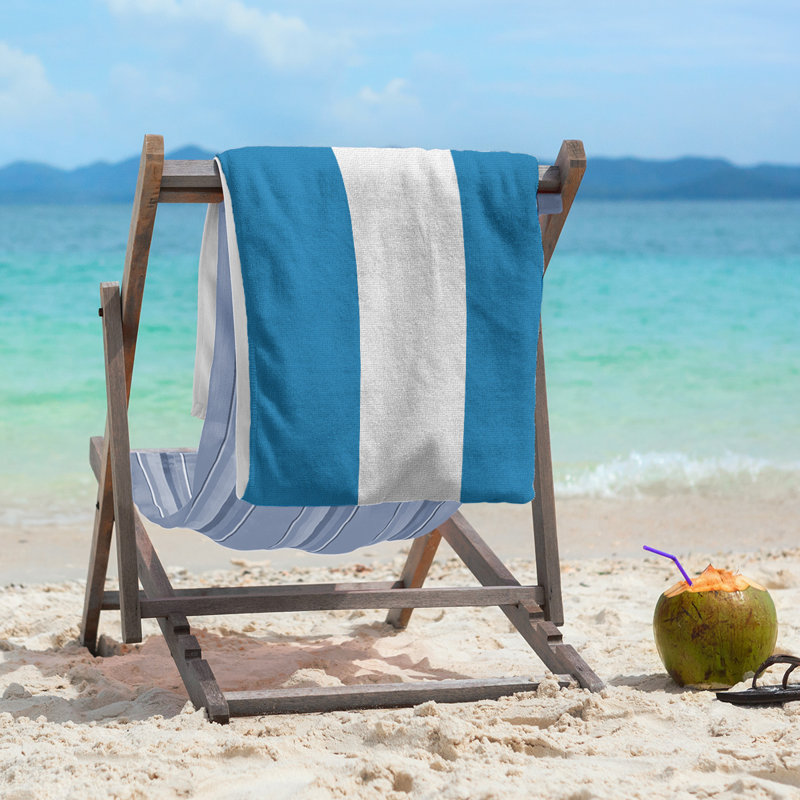 Beach Towel, Blue/White