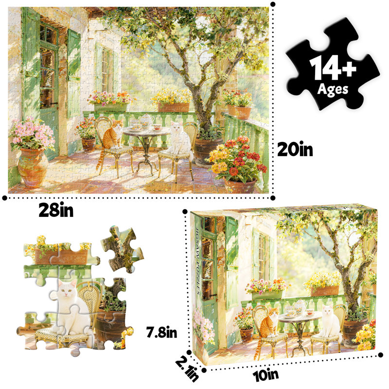 Garden Balcony Puzzle，1000pcs matte velvet surface