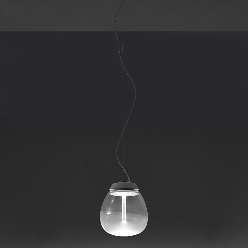 Medium White Glass LED Dimmable Pendant Light