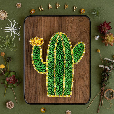 Ensemble de bricolage à cordes - Cactus. Trousse d'artisanat Wizardi F07-M12-3-DH5012