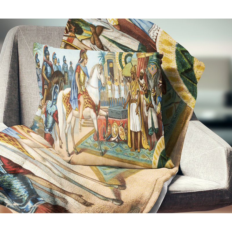 Coussin d’illustration historique ancien portrait, 16 po x 1 po, Coussin décoratif