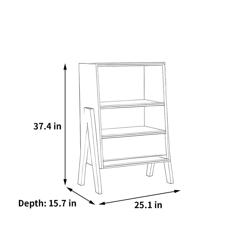 Une bibliothèque tendance de style wabi-sabi, Noir, (2 tablettes) H 37,40 po x l 25,10 po x P 15,70 po