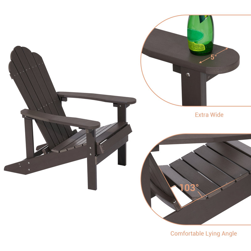 Chaise Adirondack en plastique Inniss, Café