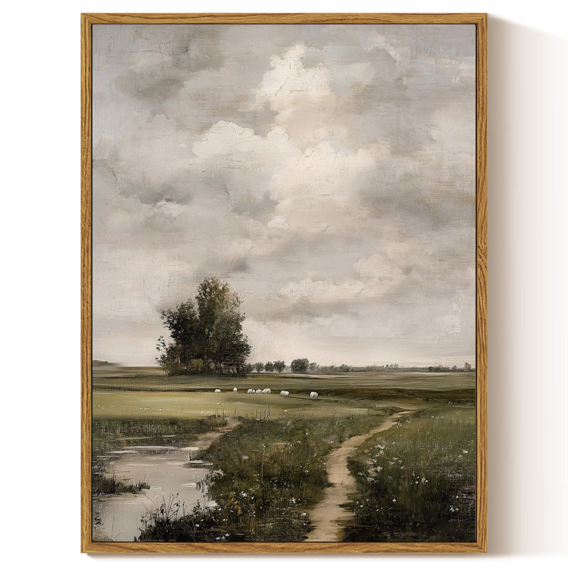 Vintage Countryside Path Framed Wall Art