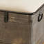 Banc de rangement Cole en métal galvanisé gris avec dessus en toile de jute crème et loquets noirs	-1535491552