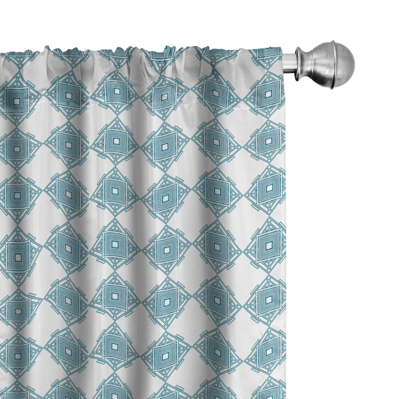 Geometric Semi-Sheer Rod Pocket Sliding Panel, 28" x 84"