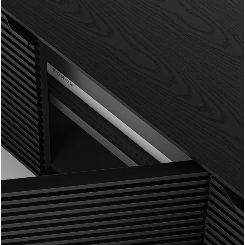 Align Media Console, Ebonized Ash, 25"H x 81"W x 18"D