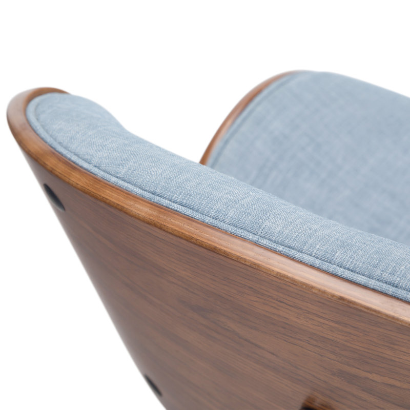 Tabouret de bar pivotant Bentwood, Bleu clair, Brun