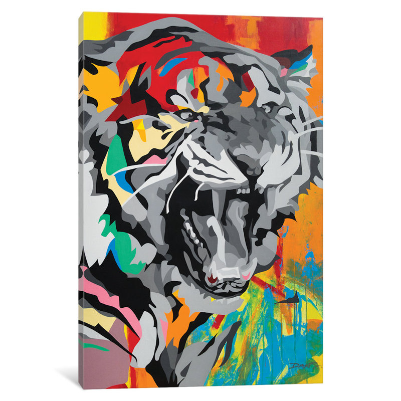 «Tiger», impression sur toile, H 18 po x l 12 po x P 1,5 po, Pas de tapis, Toile tendue