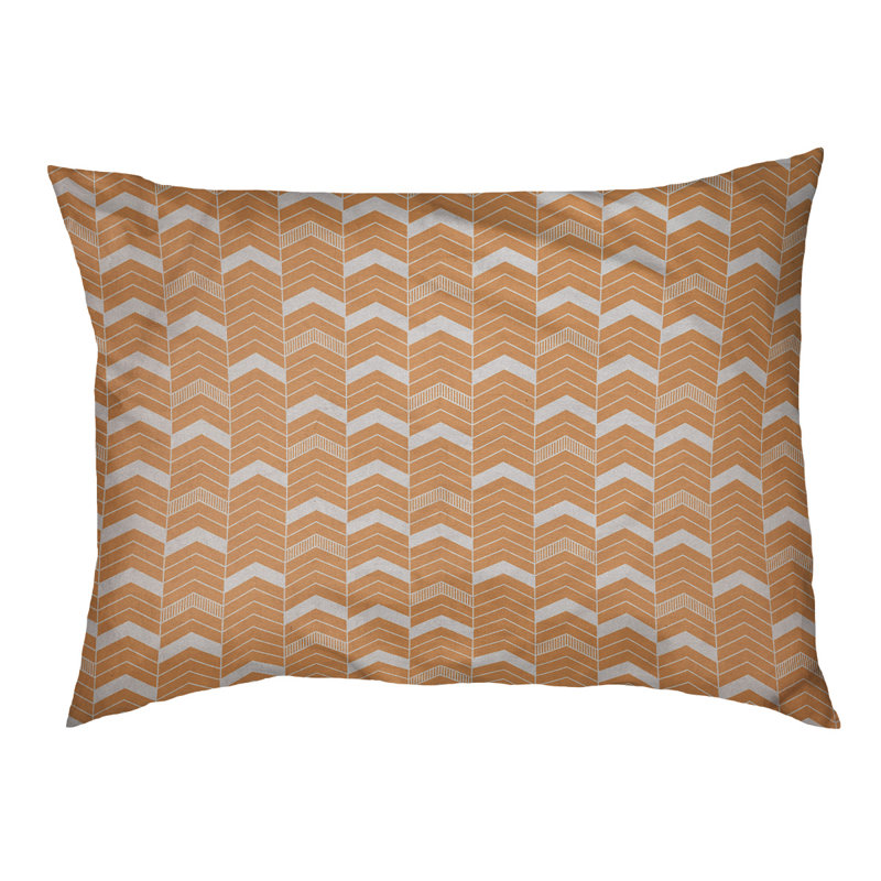 Coussin Rhonda, 36 po x 36 po, Orange/Blanc, Bourre en polyester
