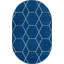 Tapis bleu marine à motif géométrique Debrodie-1357898776
