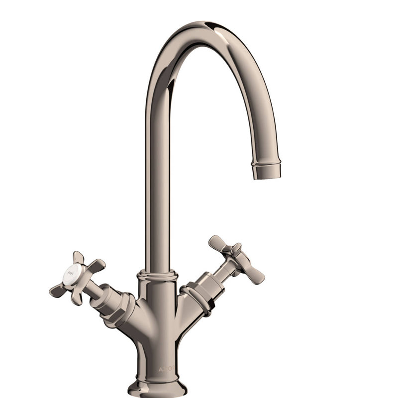 Montreux Single Hole Bathroom Faucet with Drain Assembly, Polished Nickel