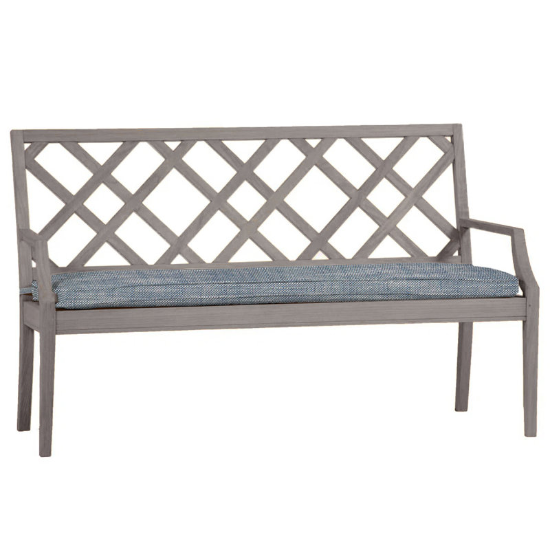 Banc 60 po Haley Teak - Huître, Huître teck, InsideOut® Rollo ‑ lin Chambray, Pas de soudure