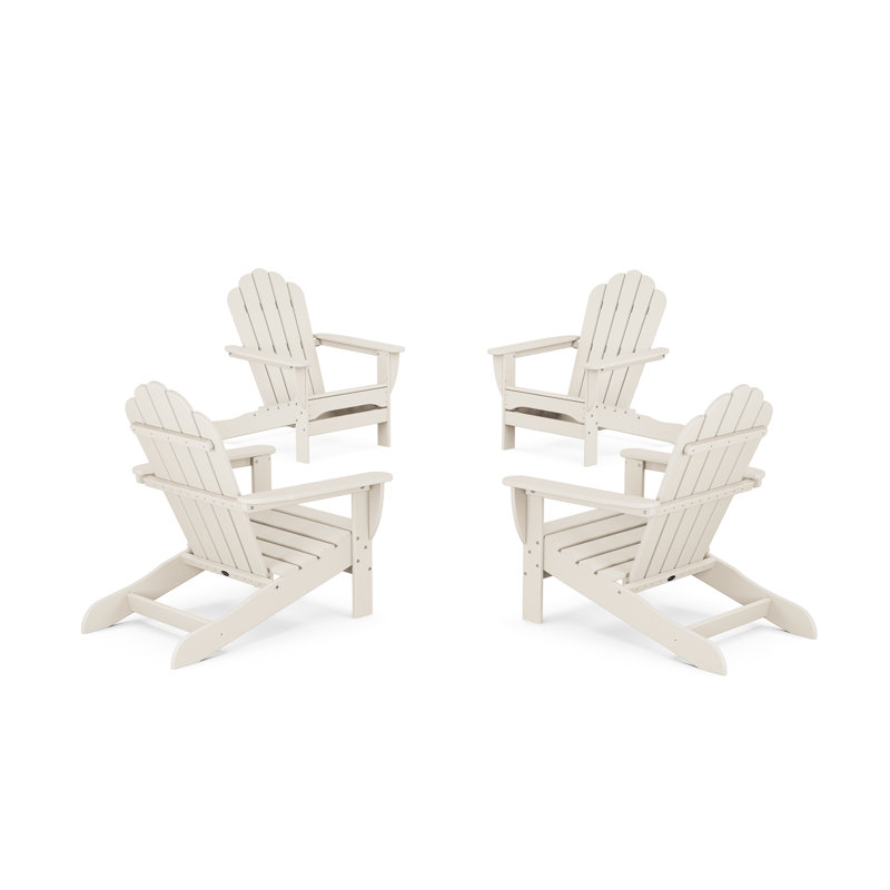4-Piece Monterey Bay Oversized Adirondack Chair Conversation Set, Sand Castle