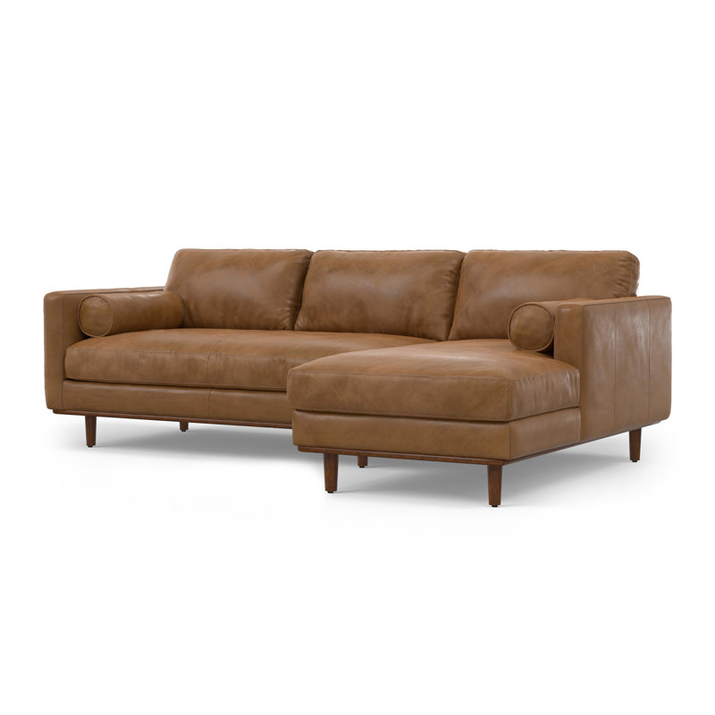 Canapé modulaire Morrison, Cuir brun, Orienté à droite