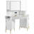 48" Corner Makeup Vanity With 3 Led Mirror-1400317550