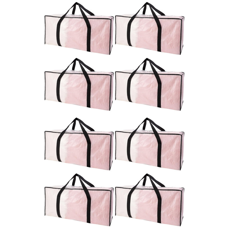 Extra Large Moving Bags With Zippers & Carrying Handles, Heavy-Duty Storage Tote For Space Saving Moving Storage, Fold Flat, Alternative To Box And Bin,(8 PCS)