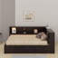 Daybed Frame With 2 Drawers And Storage Shelves, Wooden Corner Bed Sofa Bed With USB Ports And LED-941157047