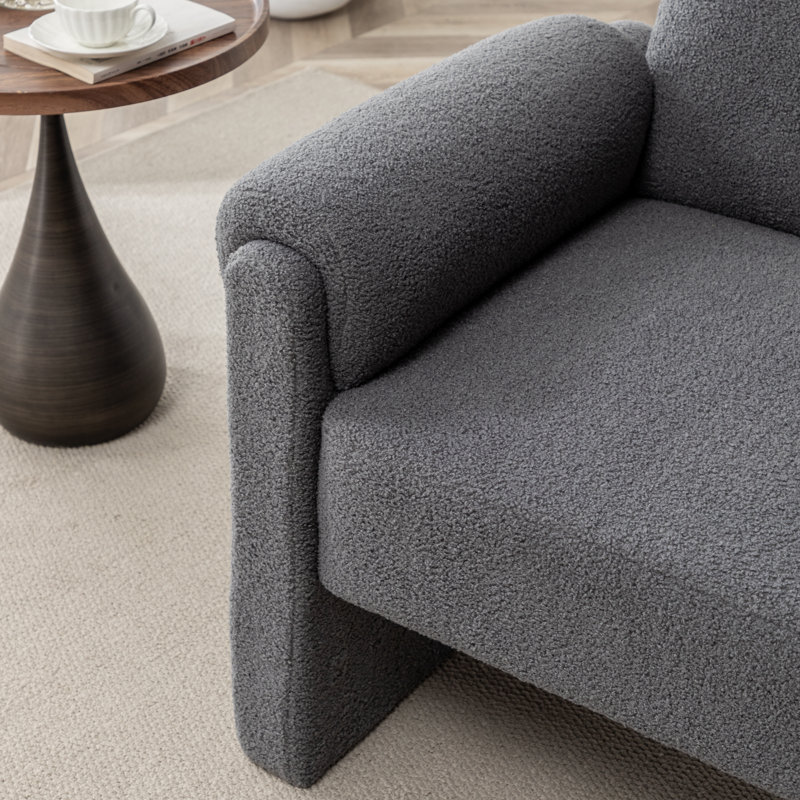 Bryonie Upholstered Armchair, Grey Polyester