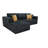 Full Compressed Corduroy Upholstered Sectional - No Assembly Needed-2057370932-2057370935