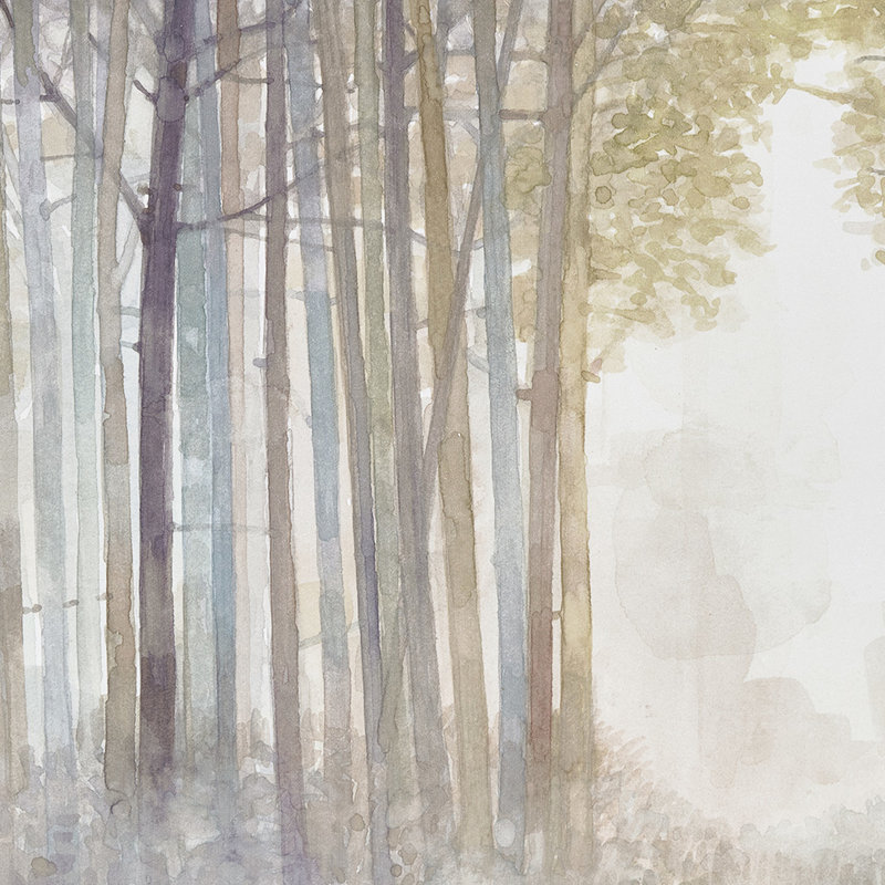Art mural avec paysage de forêt - Œuvre texturée et décor à thème suspendu