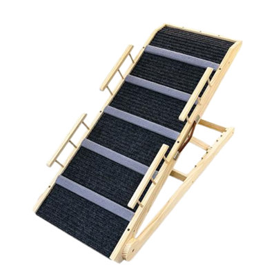 Wooden Foldable Dog Ramp with Safety Side Rails