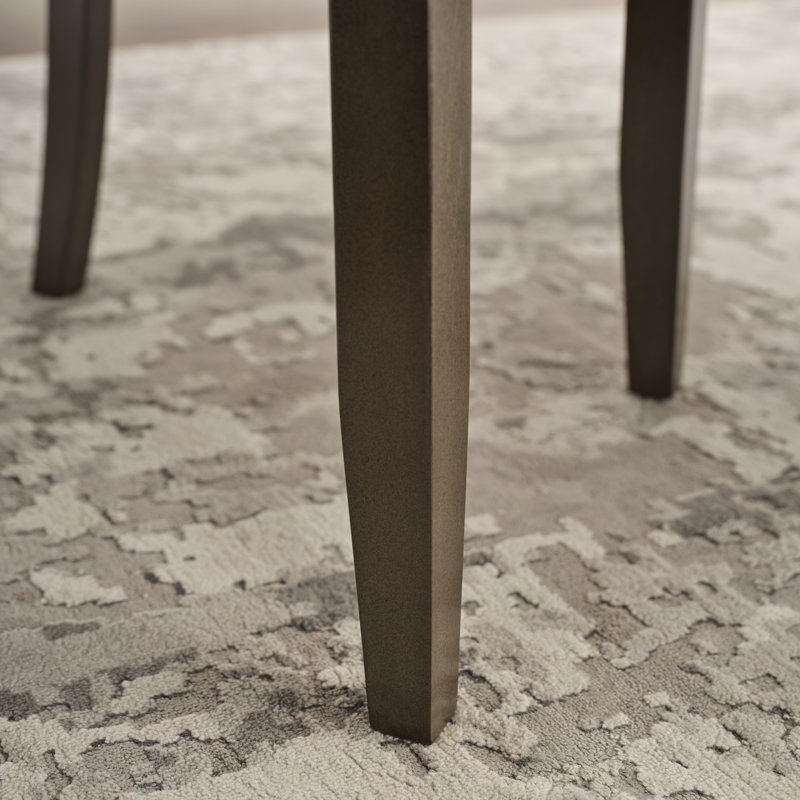 Jeanine Upholstered Counter Stool with Solid Wood Frame, Gray, Gray