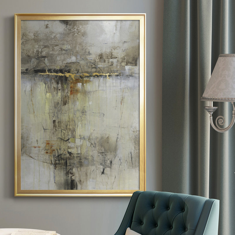 Cross Over II - reproduction d'art sur toile, H 42,5 po x l 30,5 po, Impression encadrée, Doré