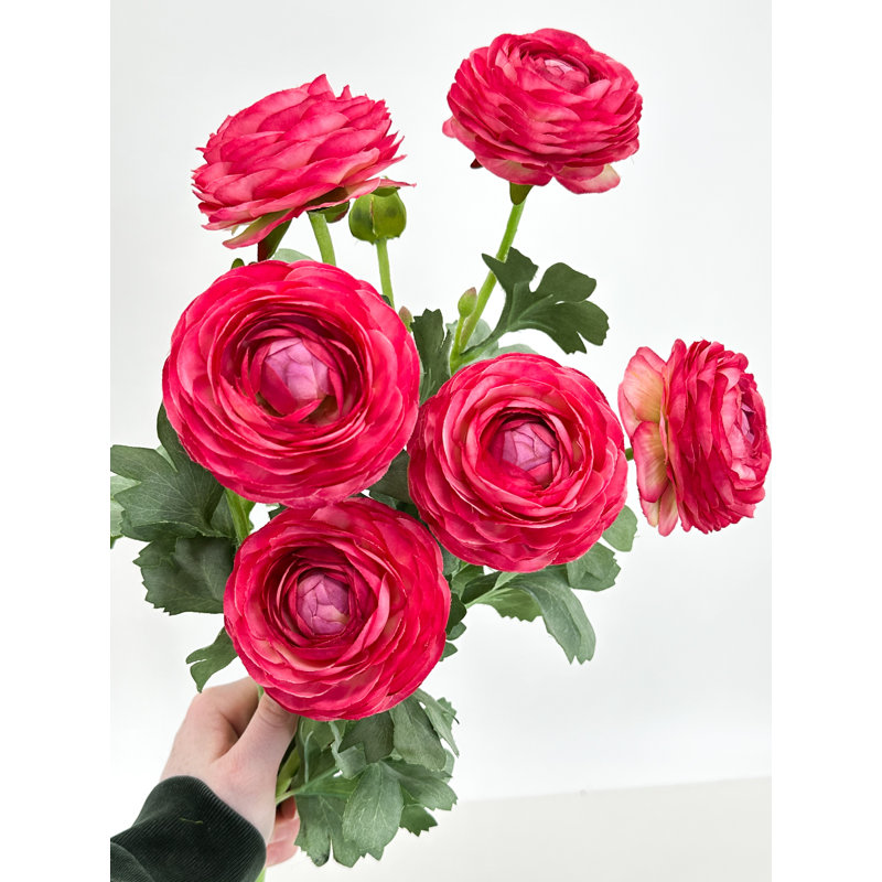 1 fleur artificielle de haute qualité Ranunculus, Pink