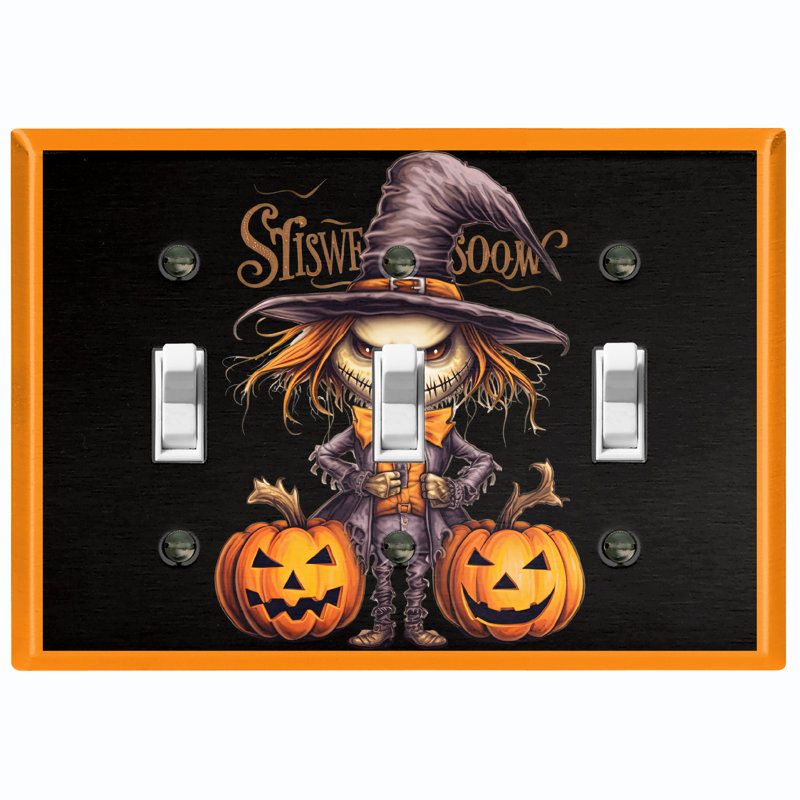 Plaque murale standard à 3 interrupteurs à bascule Halloween