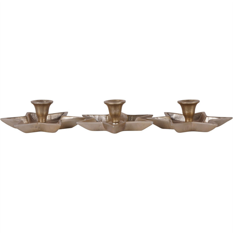3 Piece Aluminium Tabletop Candlestick Set