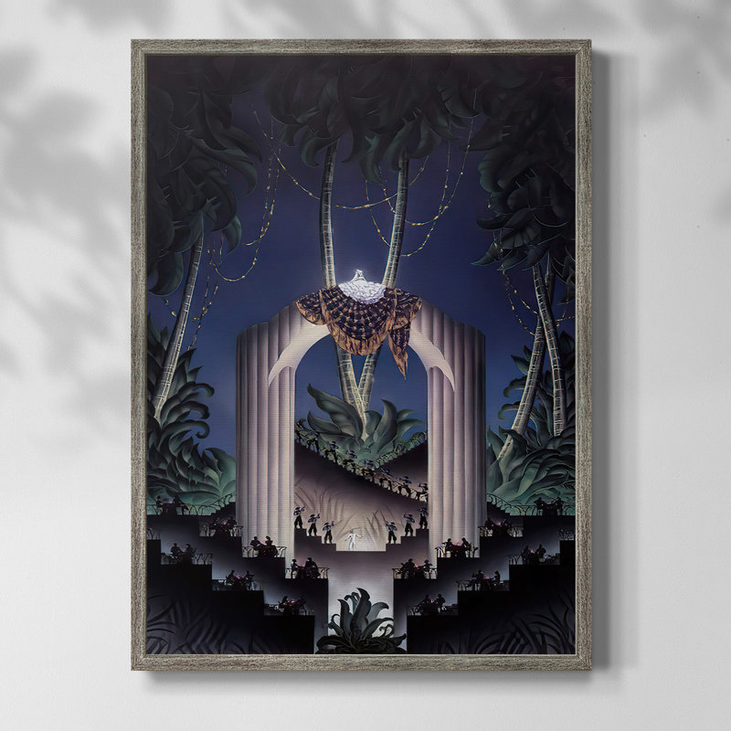 Metropolis - Matted and Framed Under Glass, Large Living Room Wall Art, Distressed Silver Framed Canvas, No Mat