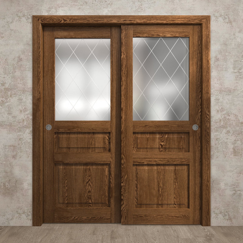 Portes coulissantes pour garde-robe coulissantes | Ego 5011 | Ensemble de quincaillerie Rails | Portes de garde-robe de chambre en bois massif