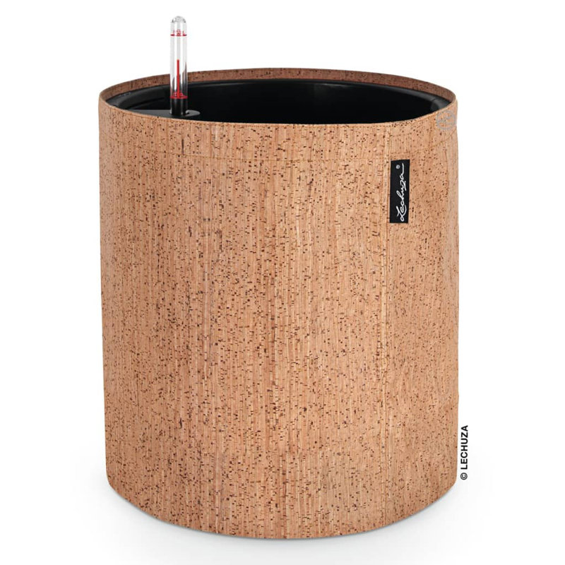  TRENDCOVER Cork Indoor Self-watering Round Planter with Pure Mineral Plant Substrate and Water Level Indicator