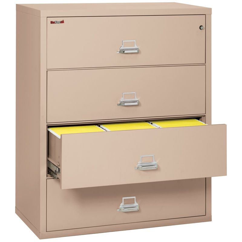 Fireproof 4 - Drawer File Cabinet, Champagne, Key Lock